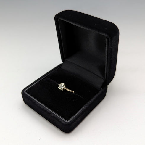 1980 British Vintage Jewelry 9ct Gold & Diamond Ring (Size 12) RandD